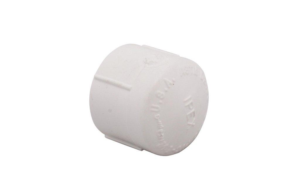 White FPT PVC Cap in White 