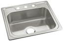 25 x 22 in. 3 Hole Stainless Steel Single Bowl Drop-in Kitchen Sink in Satin Stainless Steel