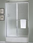 Sliding Shower Door with Pebbled Glass in Silver