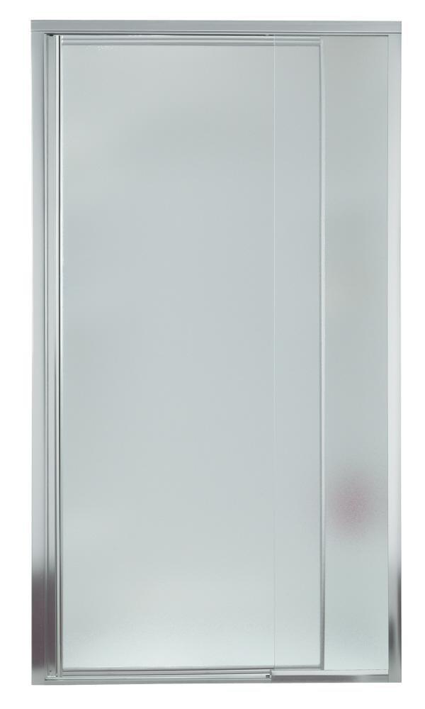 Sterling Silver 69 in. Framed Shower Door with Tempered Glass 