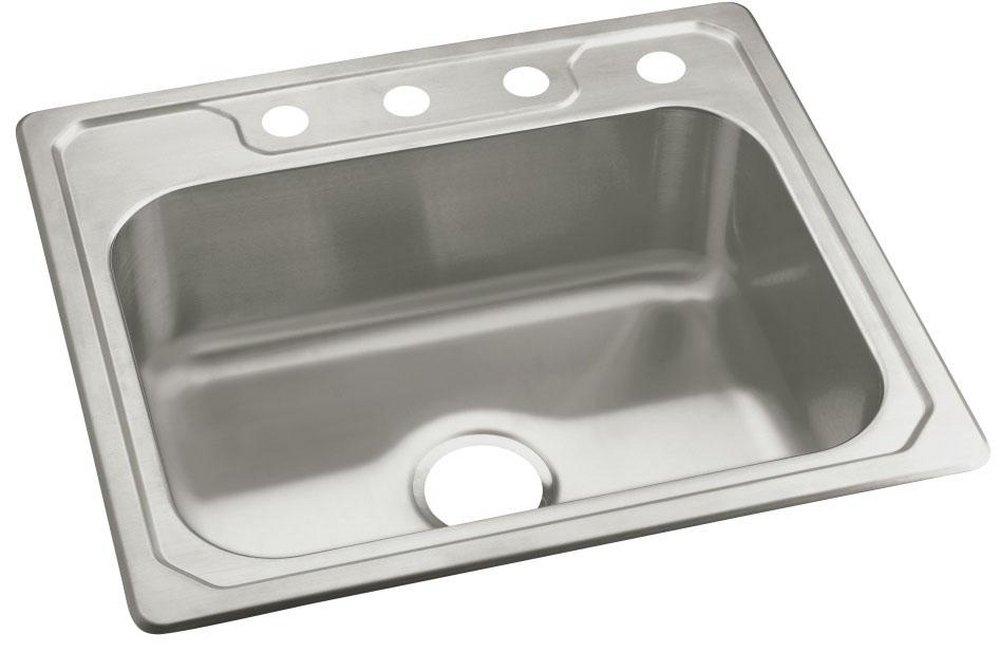 Sterling Satin Stainless Steel 25 x 22 in. Stainless Steel Single Bowl Drop-in Kitchen Sink in Satin Stainless Steel 