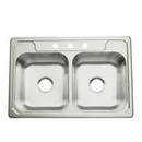 Sterling Satin Stainless Steel 33 x 22 in. 4 Hole Stainless Steel Double Bowl Drop-in Kitchen Sink in Satin Stainless Steel 
