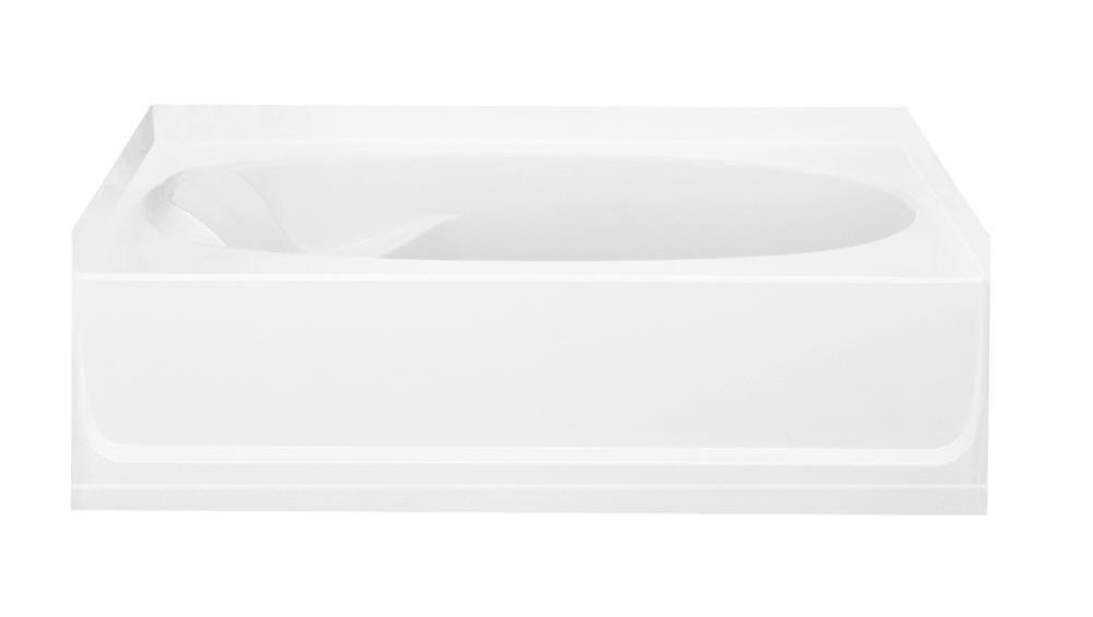 Sterling White 60 x 37-1/2 in. Soaker Alcove Bathtub Right Drain 