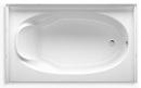 Sterling White 60 x 37-1/2 in. Soaker Alcove Bathtub Right Drain 