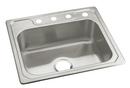 25 x 22 in. 4 Hole Stainless Steel Single Bowl Drop-in Kitchen Sink in Satin Stainless Steel