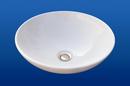 No-Hole Above-Counter Vessel Lavatory Sink in White