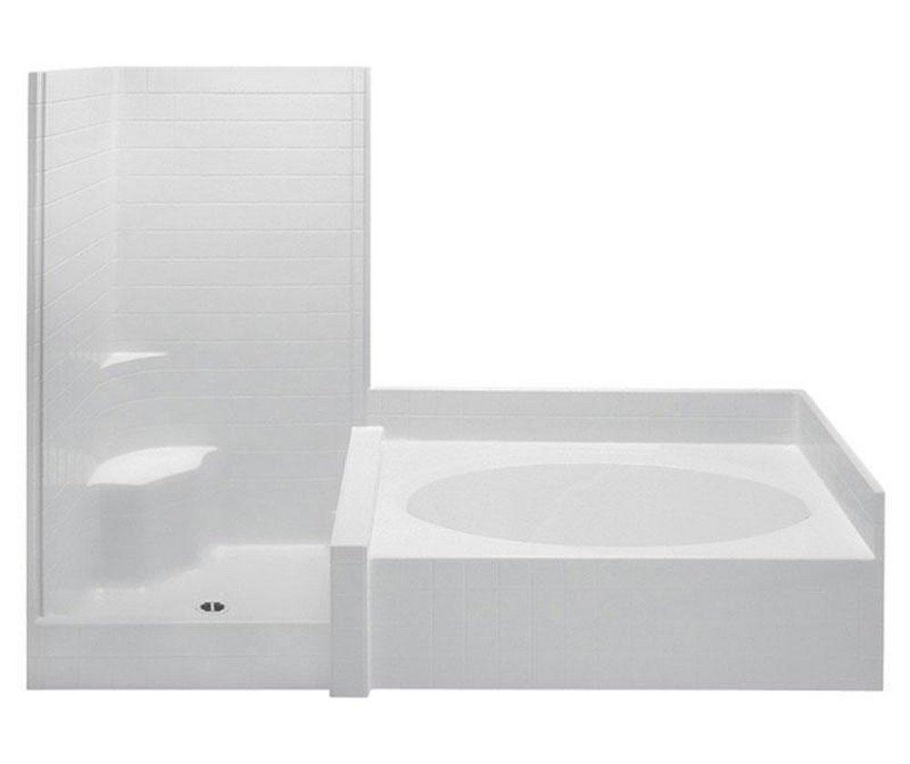Aquatic White 102 x 43-1/4 in. Tub & Shower Unit 