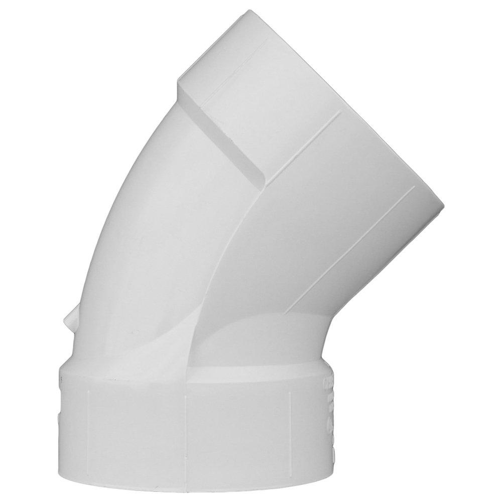 White PVC DWV 45° Elbow 
