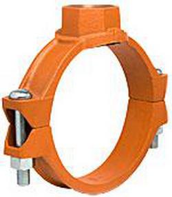 6 x 2 in. Grooved Painted Ductile Iron Mechanical Tee with Rubber Gasket