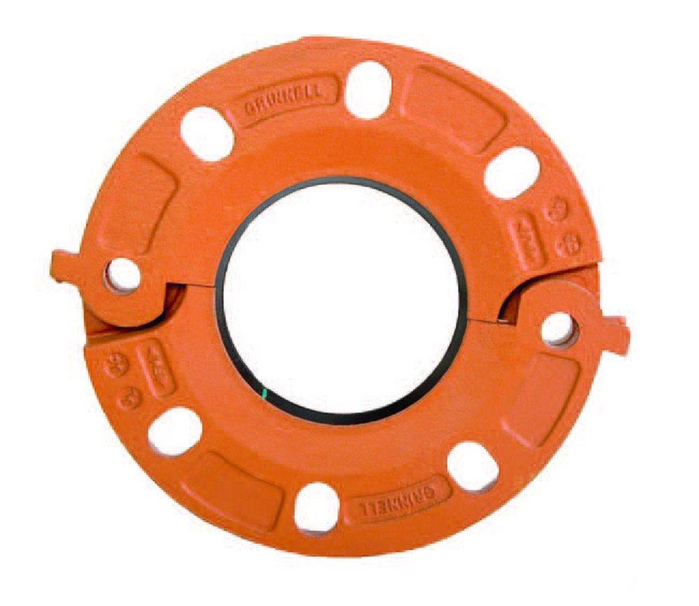 Tyco Orange Grooved x Flanged 250 psi Painted Ductile Iron Adapter with EPDM Gasket 