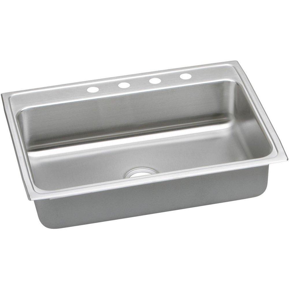 Elkay Lustrous Satin 31 x 22 in. 1 Hole Stainless Steel Single Bowl Drop-in Kitchen Sink 