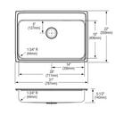 Elkay Lustrous Satin 31 x 22 in. 1 Hole Stainless Steel Single Bowl Drop-in Kitchen Sink 