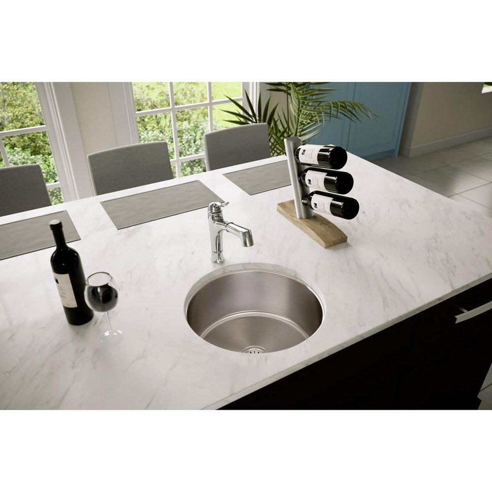 Elkay Lustrous Satin 18-3/8 x 18-3/8 in. Undermount Stainless Steel Bar Sink 
