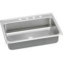 31 x 22 in. 18 ga 1-Bowl 3 Hole Self-rimming or Drop-in 304 Stainless Steel Kitchen Sink with Rear Center Drain in Lustrous Satin