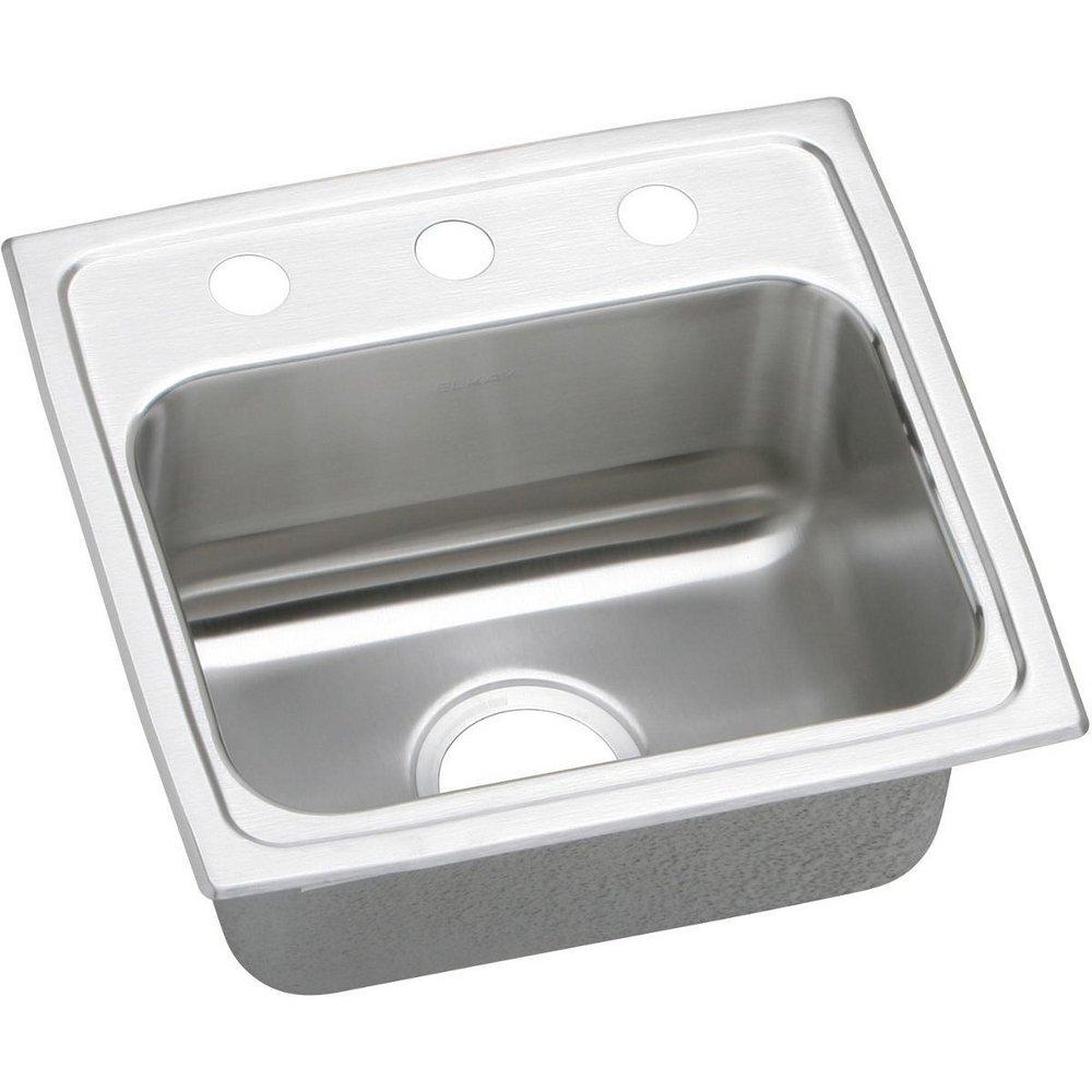 Elkay Lustrous Satin 17 x 16 in. Stainless Steel Single Bowl Drop-in Kitchen Sink in Lustrous Satin 