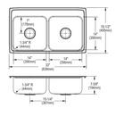 Elkay Lustrous Satin 33 x 19-1/2 in. 2 Hole Stainless Steel Double Bowl Drop-in Kitchen Sink 