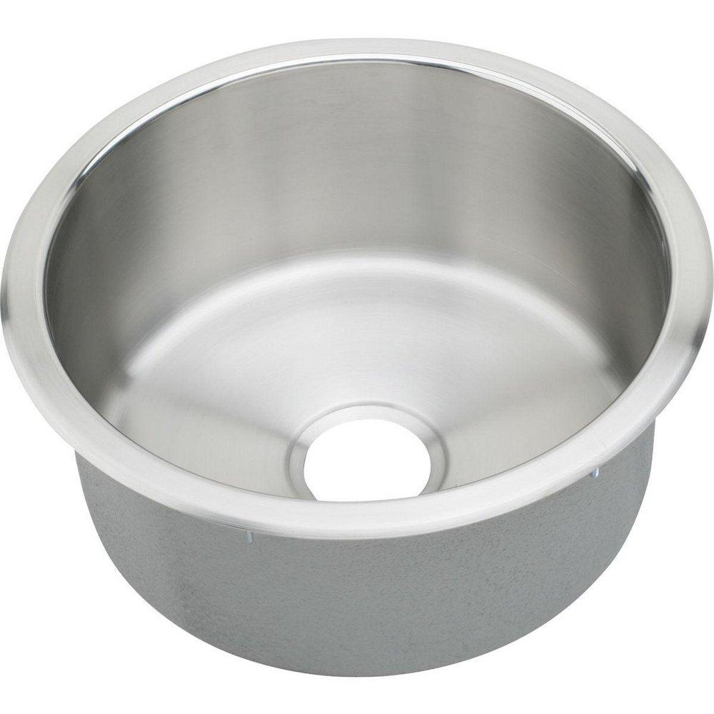 Elkay Lustrous Highlighted Satin 18-3/8 x 18-3/8 in. Circular Single Bowl Top Mount Sink 