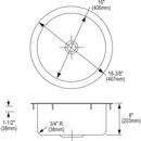 Elkay Lustrous Highlighted Satin 18-3/8 x 18-3/8 in. Circular Single Bowl Top Mount Sink 