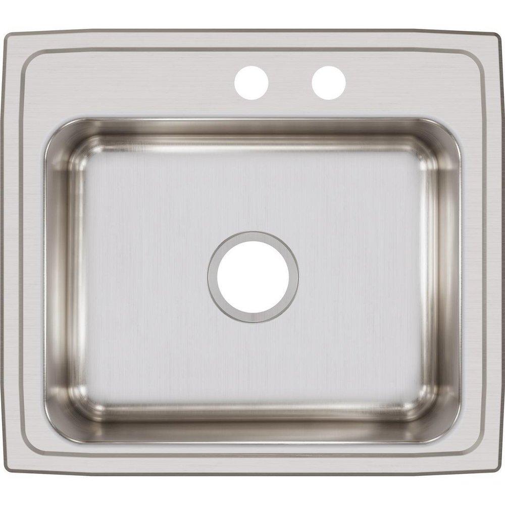 Elkay Lustrous Satin 22 x 19-1/2 in. 2 Hole Stainless Steel Single Bowl Drop-in Kitchen Sink 
