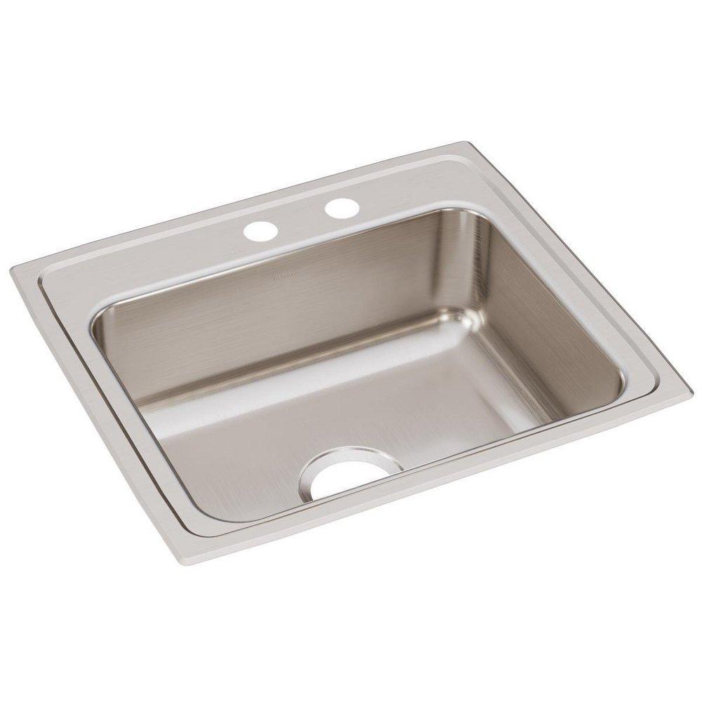 Elkay Lustrous Satin 22 x 19-1/2 in. 2 Hole Stainless Steel Single Bowl Drop-in Kitchen Sink 