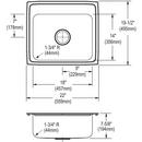 Elkay Lustrous Satin 22 x 19-1/2 in. 2 Hole Stainless Steel Single Bowl Drop-in Kitchen Sink 