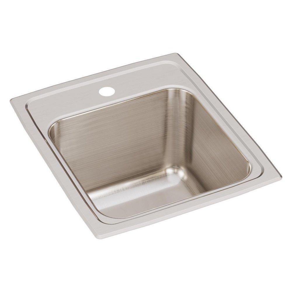 Elkay Lustrous Satin 15 x 17-1/2 in. 1 Hole Stainless Steel Single Bowl Drop-in Kitchen Sink 