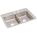 Elkay Lustrous Highlighted Satin 2-Hole Double Bowl Top Mount Kitchen Sink 