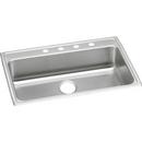 Elkay Lustrous Highlighted Satin 2 Hole Single Bowl Top Mount Kitchen Sink with Full Spray Side and Bottom 