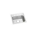 19-1/2 x 19 in. 2-Hole 1-Bowl Self-Rimming or Drop-In 304 Stainless Steel Kitchen Sink with Rear Center Drain in Lustrous Satin