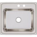 Elkay Lustrous Highlighted Satin Single Bowl Top Mount Kitchen Sink with Center Drain 