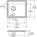 22 X 19 2 Hole Single Band Kitchen SINK *LUSTER Stainless Steel 
