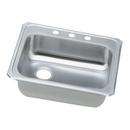 2-Hole 1-Bowl Topmount Sink with Rear Centre Drain in Brushed Satin