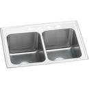 25 x 19-1/2 in. 3 Hole Stainless Steel Double Bowl Drop-in Kitchen Sink in Lustrous Satin