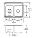 Elkay Lustertone 25X20 5H 2B SS TM KITC SINK *GOURME 