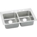 Elkay Lustrous Satin 33 x 19-1/2 in. 3 Hole Stainless Steel Double Bowl Drop-in Kitchen Sink 