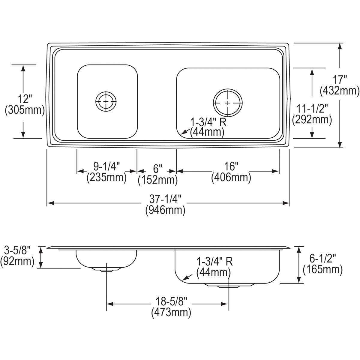 Elkay Lustrous Satin 19-1/2 x 22 in. Stainless Steel Single Bowl Drop-in Kitchen Sink in Lustrous Satin 