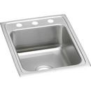 17 in x 22 in 2 Hole Stainless Steel Single Bowl Drop-in Kitchen Sink in Lustrous Satin