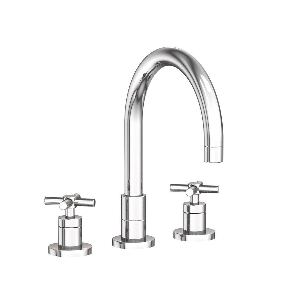 Newport Brass Polished Chrome 3-Hole Kitchen Faucet with Double Cross Handle 