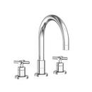 Newport Brass Polished Chrome 3-Hole Kitchen Faucet with Double Cross Handle 
