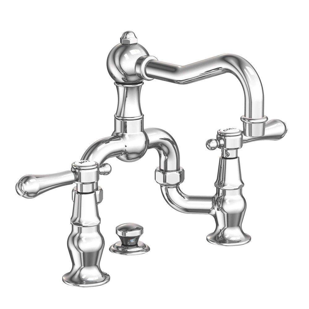 Newport Brass Polished Chrome Two Handle Bridge Bathroom Sink Faucet 