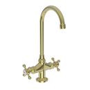 Two Handle Bar Faucet in Uncoated Polished Brass - Living
