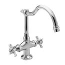 1-Hole Bar Faucet with Double Cross Handle in Polished Chrome