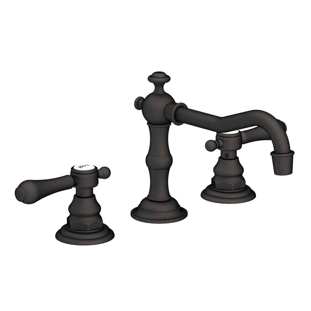 Newport Brass Flat Black Two Handle Widespread Bathroom Sink Faucet 