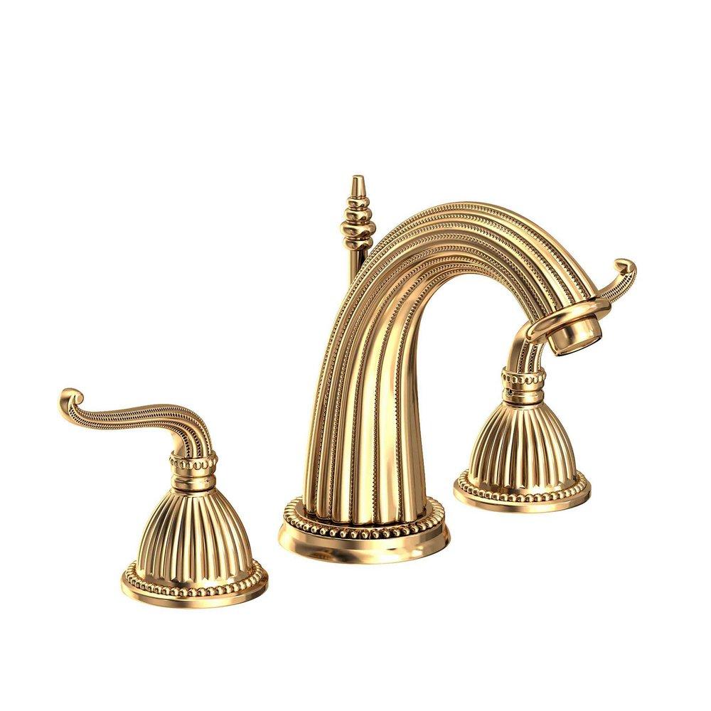 Newport Brass Uncoated Polished Brass - Living Two Handle Widespread Bathroom Sink Faucet Lever Handle 