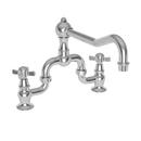 Newport Brass Polished Chrome 2-Hole Bridge Kitchen Faucet with Double Cross Handle 