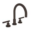 3-Hole Kitchen Faucet with Double Metal Lever Handle in Oil Rubbed Bronze