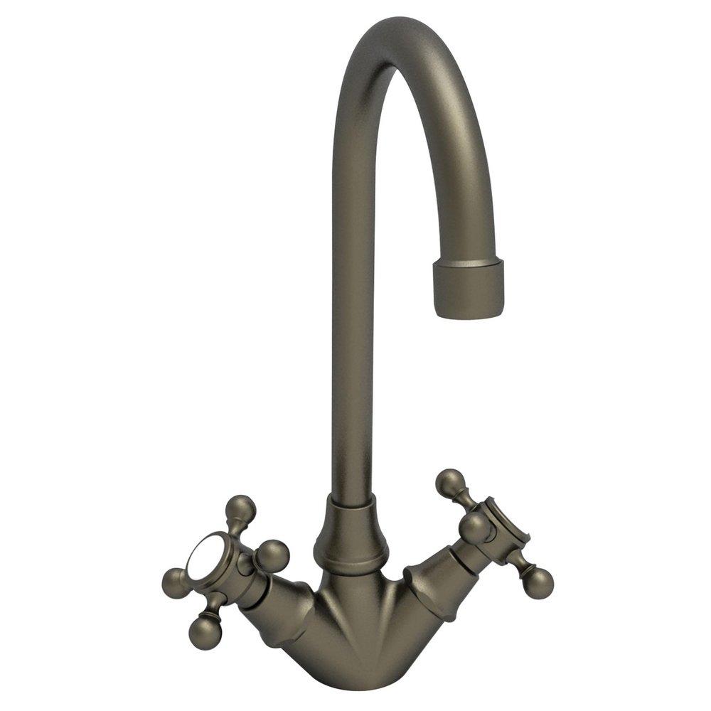 Newport Brass English Bronze Bar or Prep Faucet with Single Cross Handle 