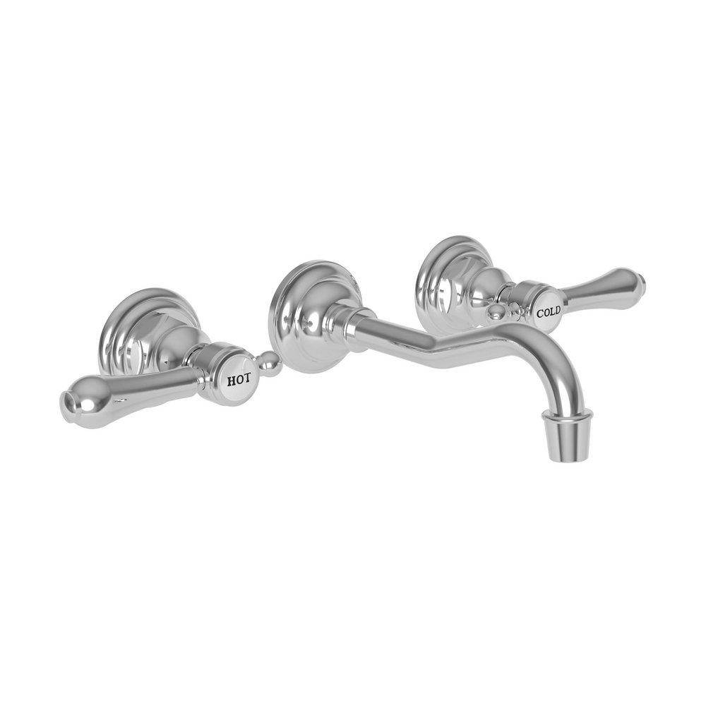 Newport Brass Polished Chrome Widespread Bathroom Sink Faucet with Double Lever Handle 