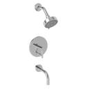 Pressure Balance Tub and Shower Trim Set Only with Single Lever Handle in Polished Chrome