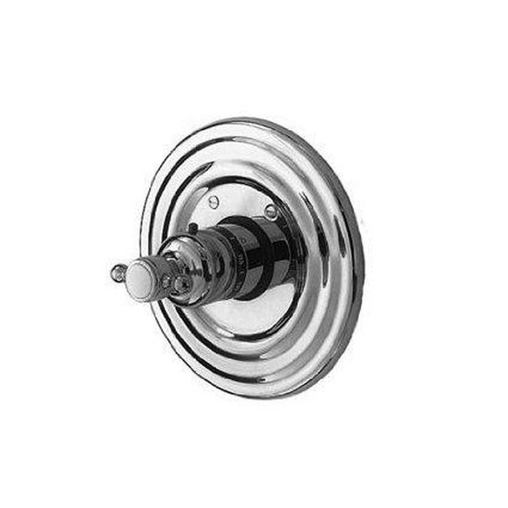 Newport Brass Polished Nickel - Natural Round Thermostatic Trim Plate with Single Lever Handle 